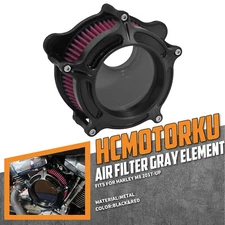 Matte Black Clear Air Filter Red Intake For Harley Road King 17-25 Softail 18-25