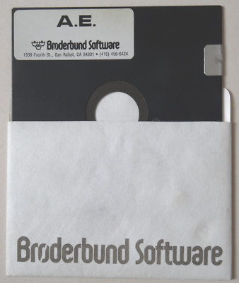 Apple II 5 1/4'' diskware A.E.   Broderbund Software RARE VINTAGE