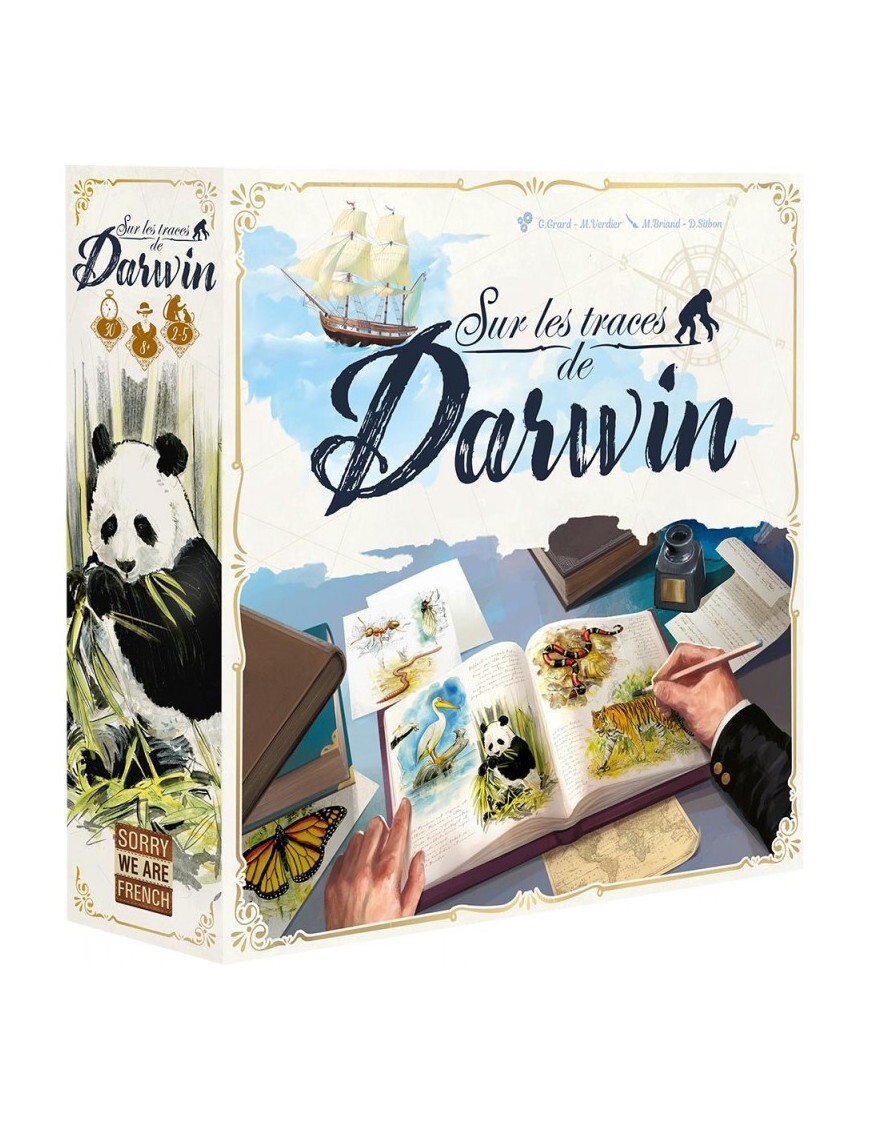 Sur Les Traces de Darwin Edition Premium Sorry We Are French avec Pièces en Bois Illustrées