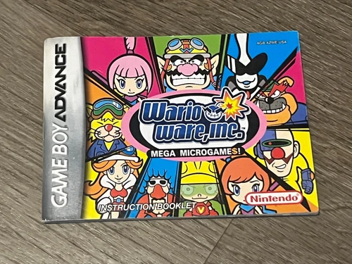 WarioWare Inc. Mega Microgames Manual Booklet Nintendo Game Boy Advance GBA