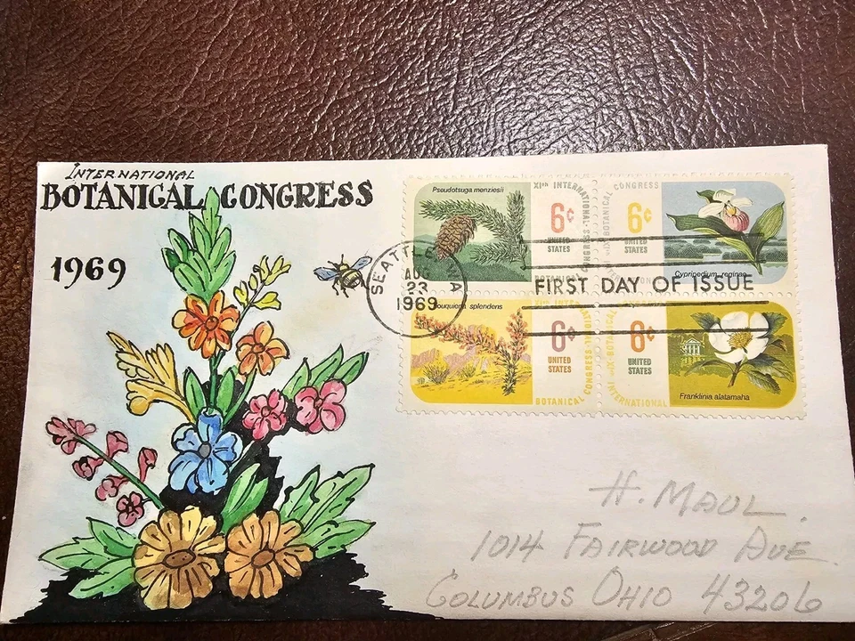 USPS FDC HAND PAINTED BY HERMAN MAUL BOTANICAL CONGRESS 1969 - Image 3 of 4