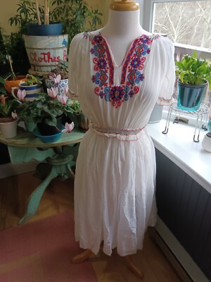 hungarian embroidered dress 1930s Hungarian embroidered silk day dress – Devore Vintage main image 1