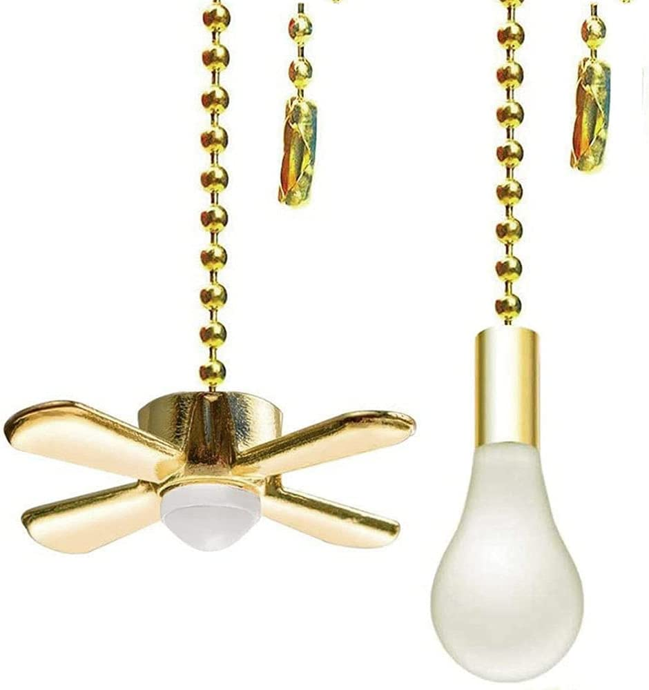 Decorative Ceiling Fan Pull Chain Extenders with Light Bulb Ornaments-image