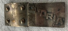 VINTAGE METAL HANDMADE "GLORIA" BELT BUCKLE, HEAVY DUTY