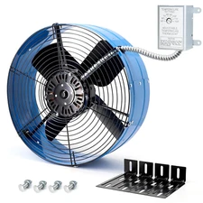 Vent Attic Fan with Adjustable Thermostat, 15" Gable Mount Ventilation Exhaust F