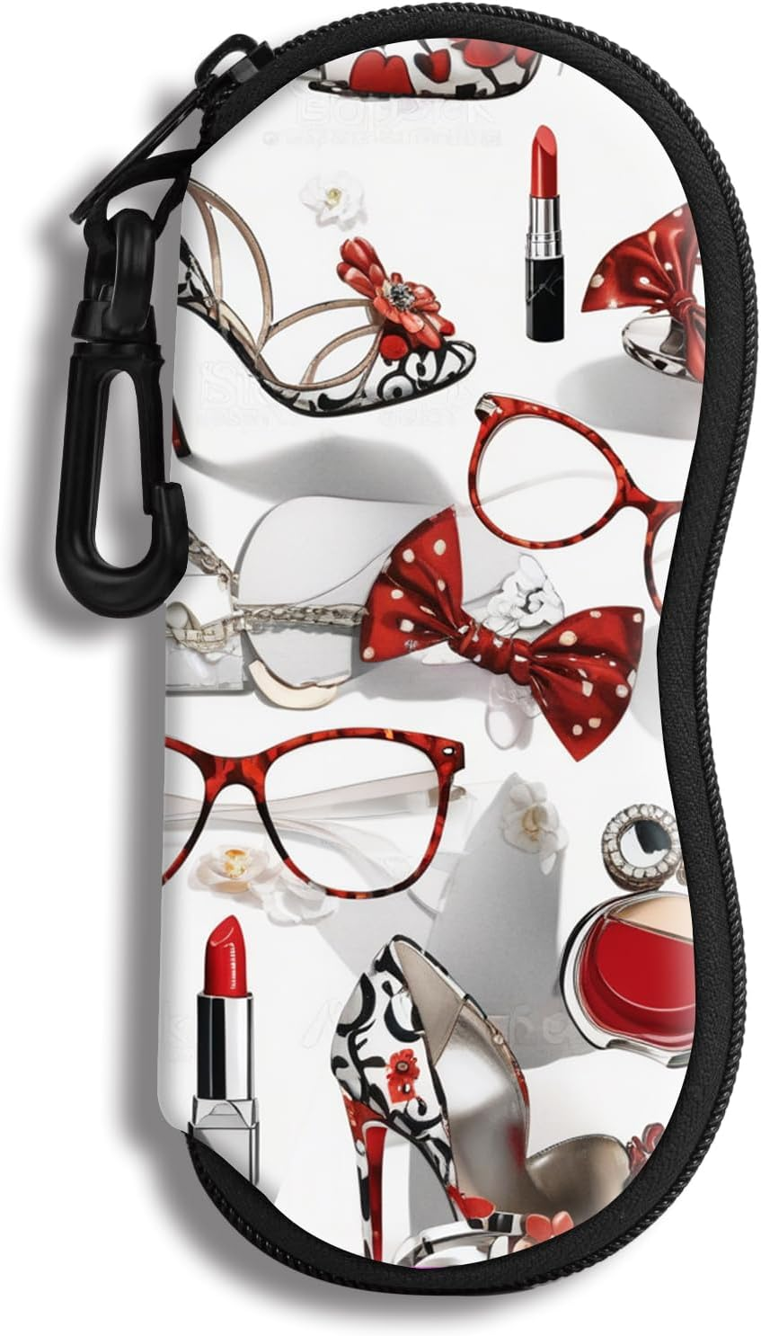 Sunglasses Soft Case Ultra Light Neoprene Zipper Eyeglass Case with Belt Clip