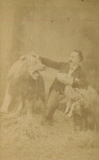 Photographies anciennes CDV originales Dompteur Bidel Mandar