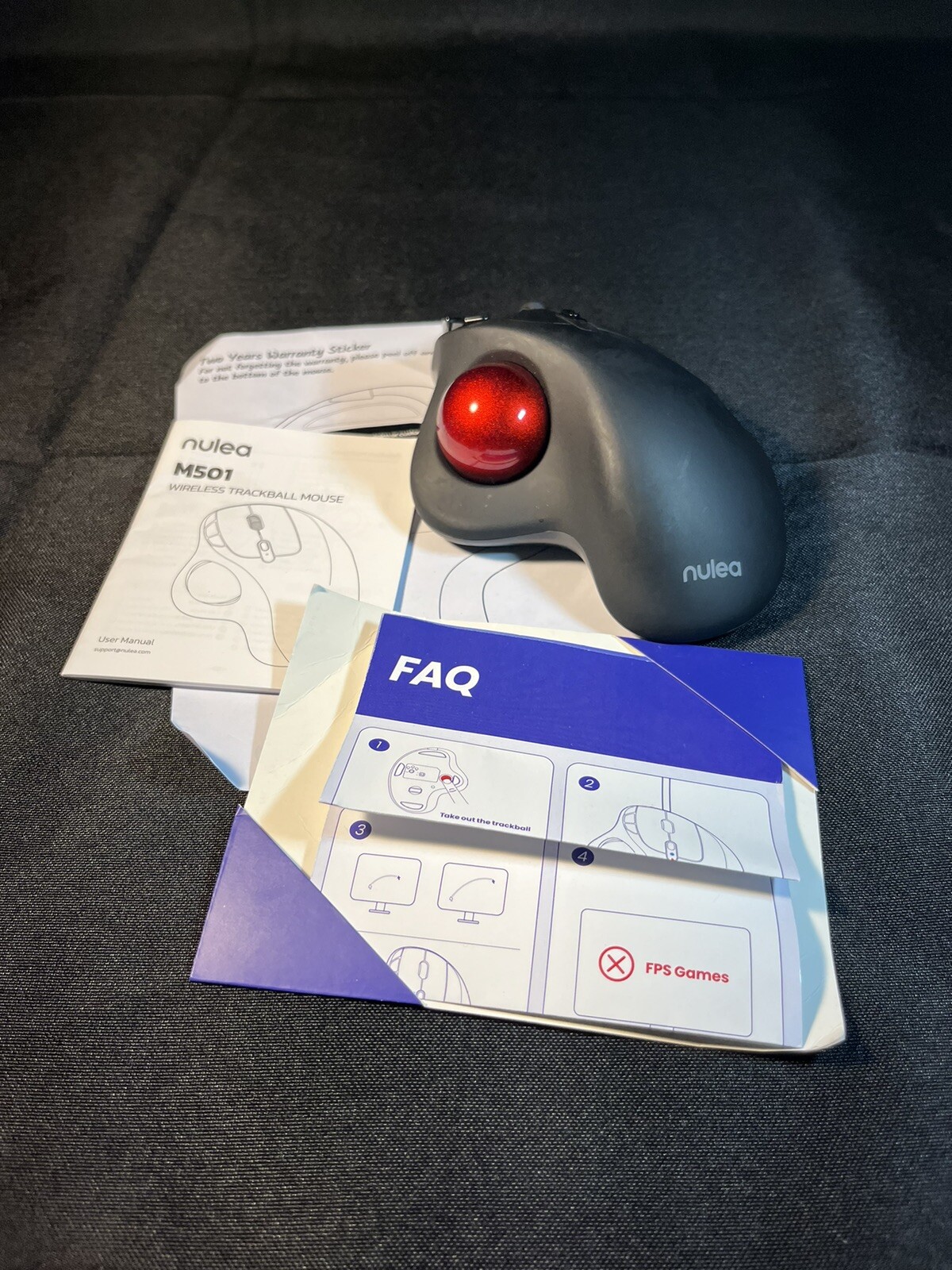 Nulea M501 Wireless Trackball Mouse Black Open Box Working eBay