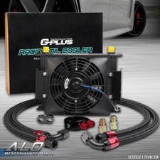 Universal 30 Row An10 Aluminum Engine Oil Cooler Kit 7 Electric Cooling Fan