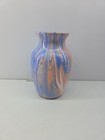 Pastel Vase Abstract Art Jardin Painted Glass Vase 7" Hand Dipped  One of a Kind