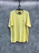 Vintage Yves Saint Laurent Pour Homme T-Shirt Size XL Yellow Pocket Embroidered