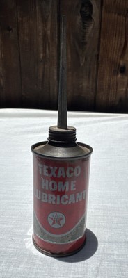 Vintage TEXACO 3oz Handy HOME LUBRICANT OIL TIN CAN *EMPTY