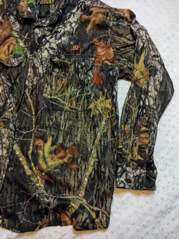 Mens Rocky Mossy Oak BreakUp Camo Scent IQ Atomic XL ButtonUp Shirt Size XLarge  - Image 2 of 4