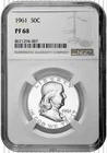 1961 50C Proof Silver Franklin Half Dollar NGC Graded PF 68 in New Holder