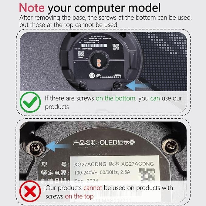 PG27UCDM VESA Wall Mount Adapter for ASUS ROG Monitors 27" 34" 39