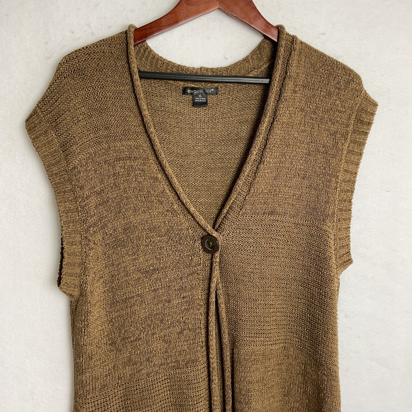 August Silk One Button Asymmetrical Sleeveless Kn… - image 3