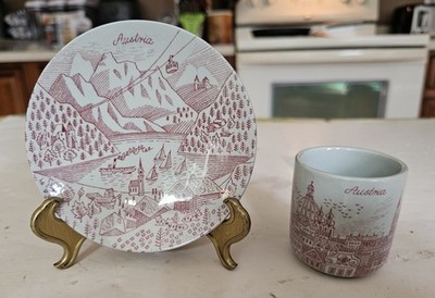 Vintage Nymolle Ceramics Austria Paul Hoyrup Demitasse Cup & Plate Art Faience