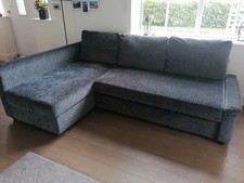 Corner sofa-bed with storage, Grey, Ikea Friheten