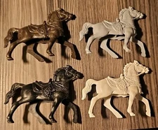 HORSES 3" soft plastic MARX/MPC/TIMMEE/LIDO/REL/BMC Lot of 4