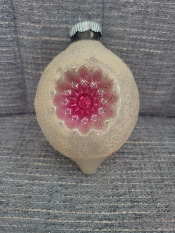 Mercury Glass Double Starburst Indent Christmas Ornament Vintage Shiny Brite