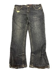 Pilcro Anthropologie Jeans Women 31 Heritage Boyfriend Ankle Distressed Whiskers