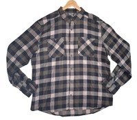 Stio Miter Knotty Pine Plaid Long Sleeve Flannel Shirt Brown Men's Size XXL