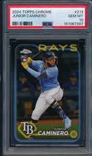 2024 Topps Chrome Junior Caminero #213 Rookie RC PSA 10 GEM MINT Rays