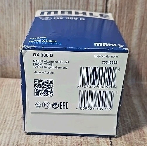 Filtros de óleo Mahle OX 380D para MB Mercedes Van ML Classe E S R Sprinter 2500 3500 - Imagem 3 de 4