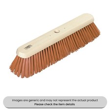 Stiff PVC Broom Head Brown Bristles 1 1/8" 630mm Pack Qty 1