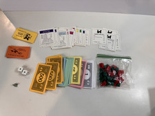 Vintage Monopoly Replacement Parts Lot-Cards, Money, House, Hotels, Dice, Token