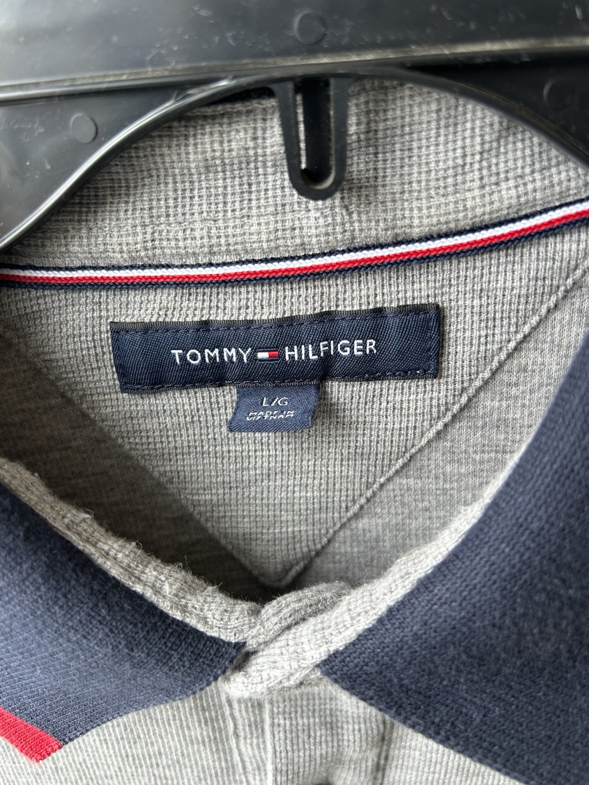 Tommy Hilfiger Polo Grey With Hilfiger On Arm, Size Large thumbnail 4