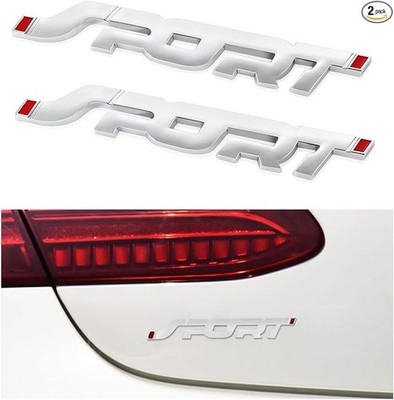 2PCS 3D Metal Car Sport Sticker Decals, Side Fender and Rear Tru Color: Silver