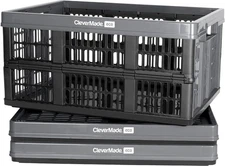 CleverMade Collapsible Utility Crates - Ocean 3 Pack 45L / 11 Gal holds 66 lbs