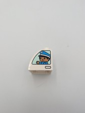 1x Lego Duplo Bau Stein 2x2x1 Weiß gewölbt bedruckt Fenster Dachstein 11170pb12