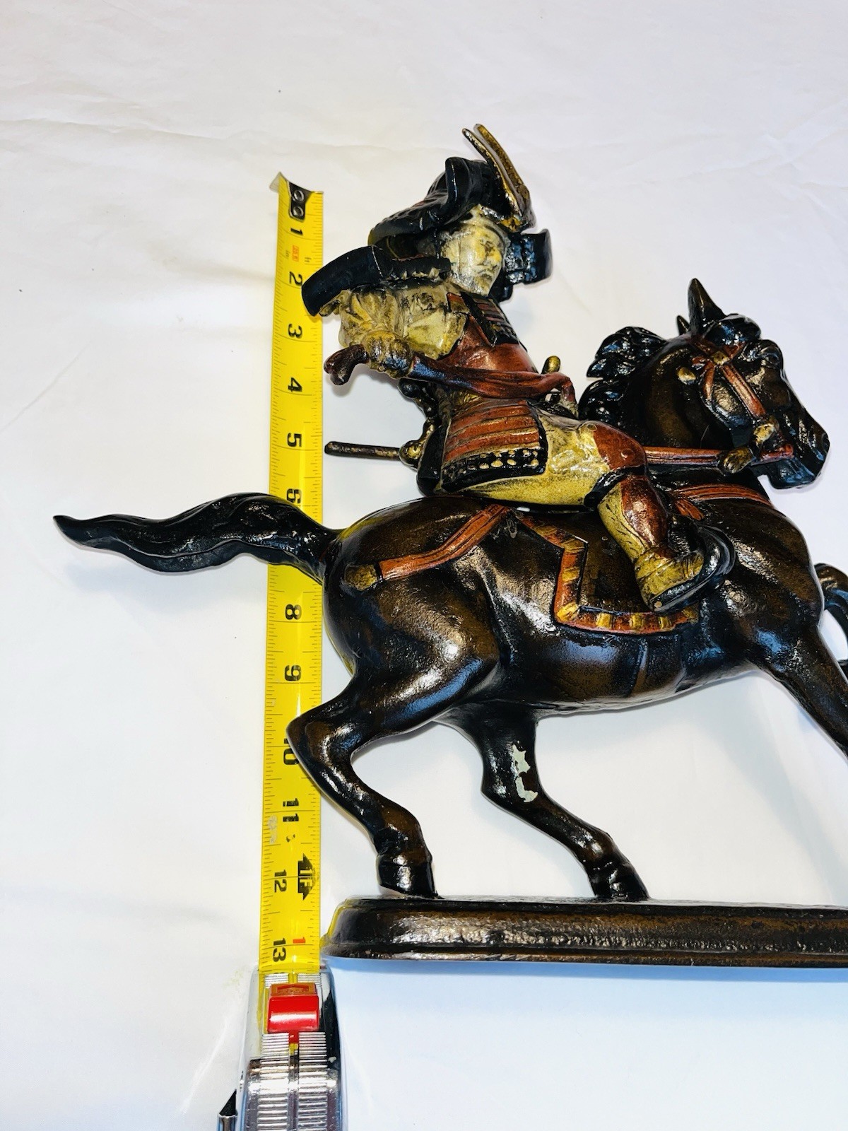 VTG Japanese Bronze Samurai Warrior on Horseback Statue 14x23 (Masashige style)