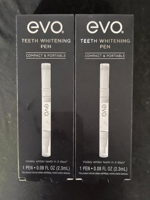 New Set of 2 EVO Teeth Whitening Pen Compact & Portable  Visibly Whiter EXP 2027