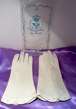 VTG Van Raalte Glove with Original Package, Color Off White, Nylon, Size 7