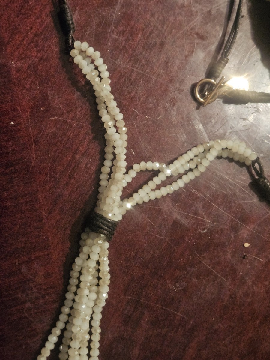 JamieRocks NYC Beaded Tassel Cloth Rope Necklace 22 Inches View 2