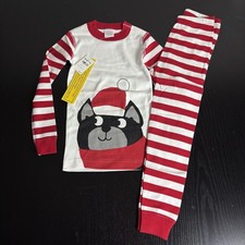 NWT HANNA ANDERSSON Kids Size 110/US 5 Santa Dog 2pc Christmas Pajamas Set