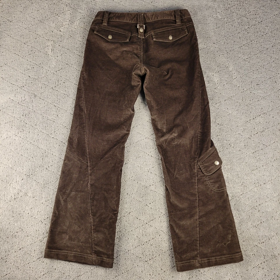 Athleta Pants Womens 4P Brown Corduroy Low Rise Flared Flap Pocket Festival - Image 4 of 4