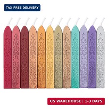 12 Pieces Sealing Wax Sticks with Wicks for Letter Seal Color
