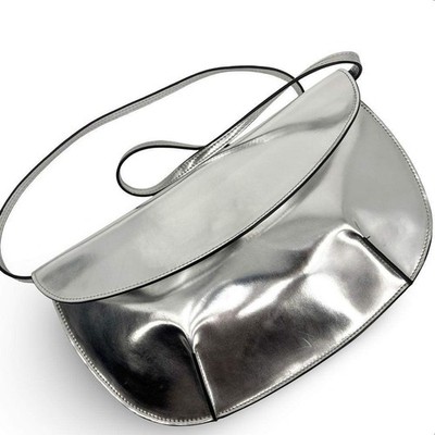  Jil Sander Shoulder Bag Silver Leather