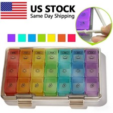 Weekly Pill Organizer 3 Times A Day Pill Box Container 7 Days Medicine Pill Case