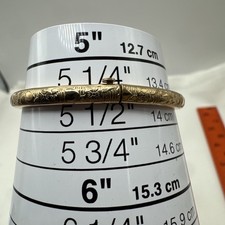 Vintage 14K GF Kiddie Kraft Etched Heart Bracelet Bangle Children 5 1/4  