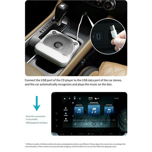 Kompakt für Auto Audio Solution Externer CD-Player mit USB- und AUX-Anschlüsse - Bild 12 von 12