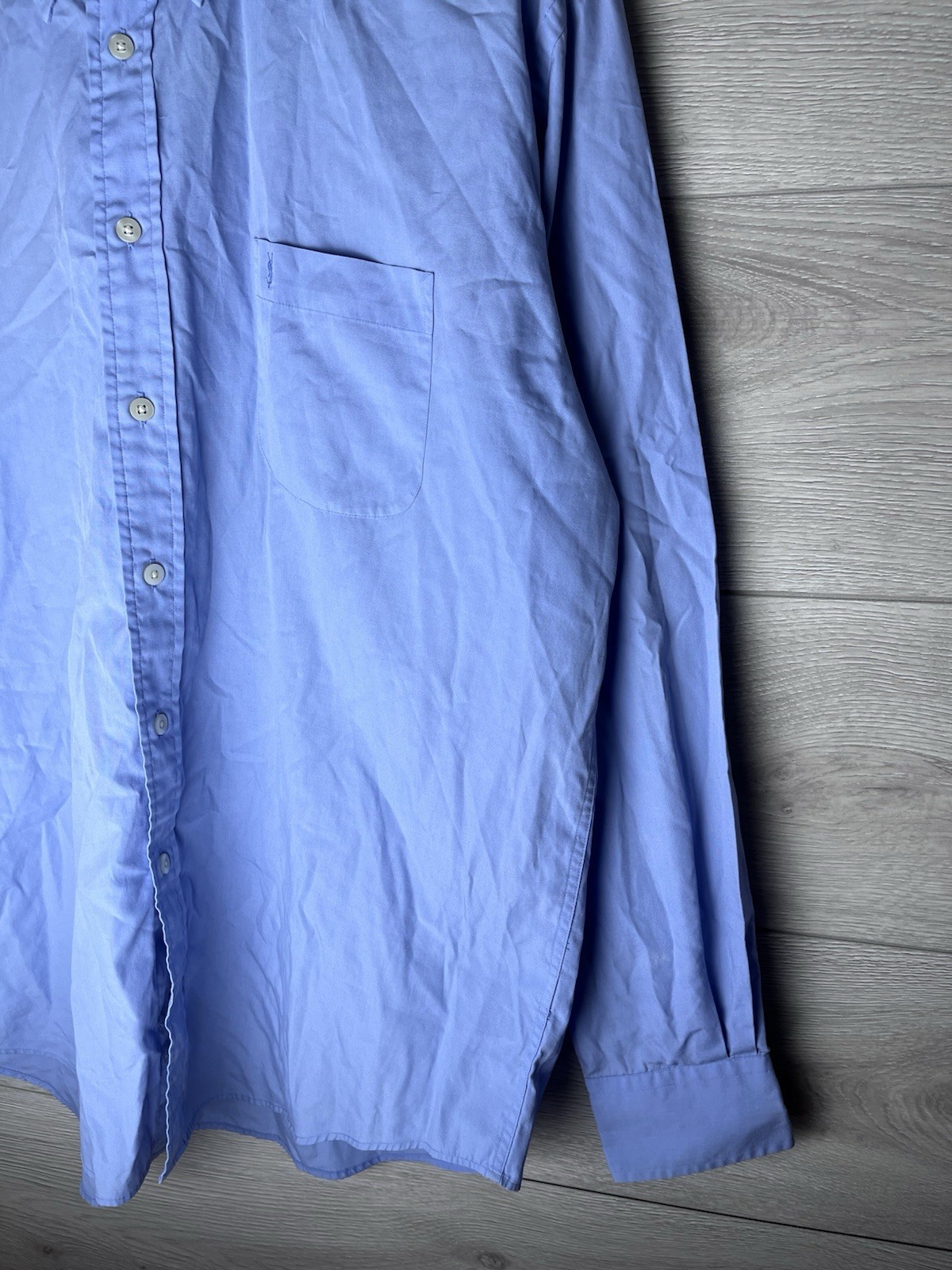 SAINT LAURENT Camicia vintage con bottoni uomo Yves Saint Lauren blu