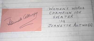 Jeannette Altwegg Eiskunstläuferin Oslo Gold Olympiasiegerin Autogramm