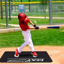 Baseball Batting Mat, Softball & Baseball Hitting Mat with Home Plate for Batter