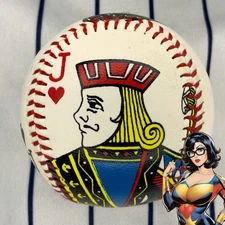 Unforgettaball Poker Cards Jack & Ace Of Spades Souvenir Baseball Ball