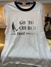 port and company "go to church or the dev?? will get you" tee large